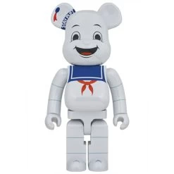 1000% Bearbrick Stay Puft Marshmallow Man White Chrome (SOS Fantômes)