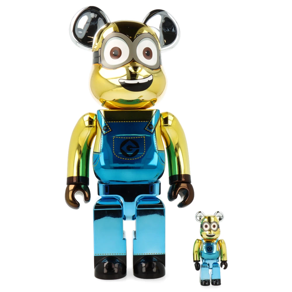 400% + 100% Bearbrick Dave Chrome (Les Minions) 3 400% + 100% Bearbrick Dave Chrome (Les Minions)