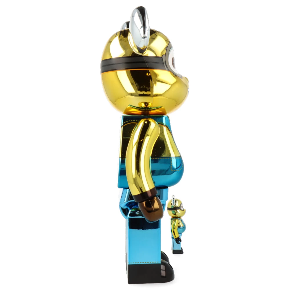 400% + 100% Bearbrick Dave Chrome (Les Minions) 6 400% + 100% Bearbrick Dave Chrome (Les Minions) – Image 4