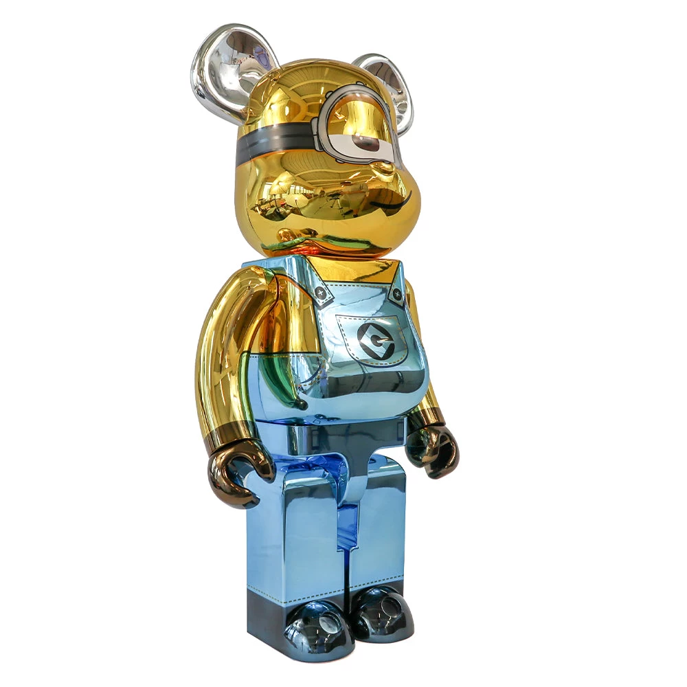 1000% Bearbrick Minion Stuart Chrome Ver. 4 1000% Bearbrick Minion Stuart Chrome Ver. – Image 2